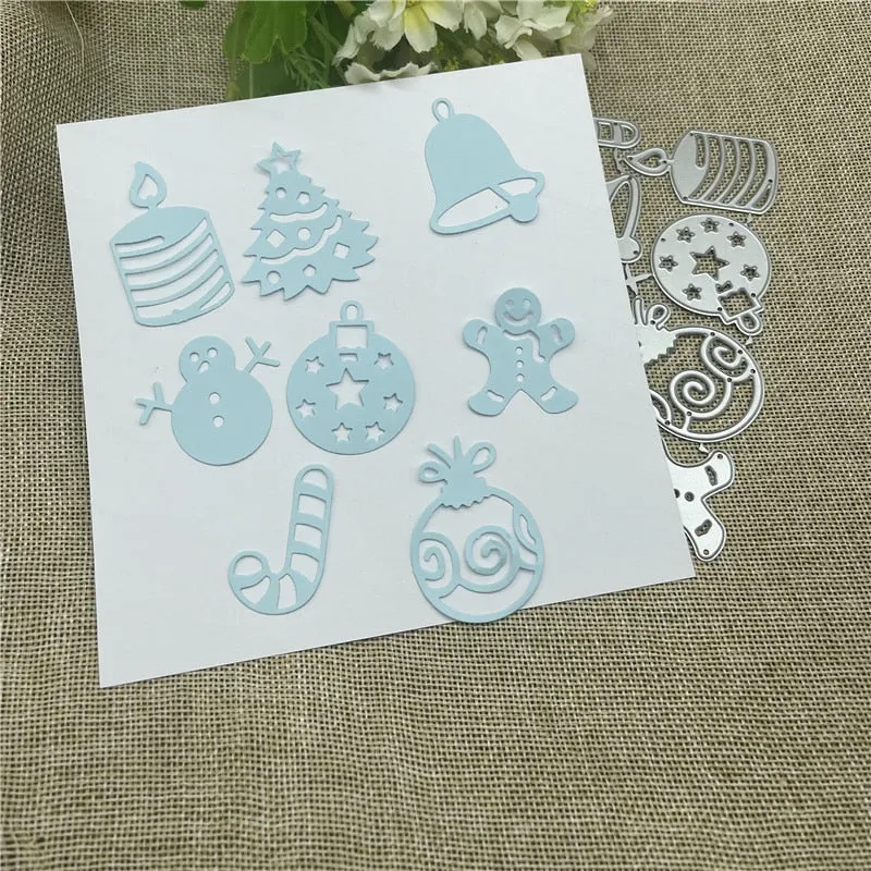 8Pcs Christmas frame card Cutting Dies Stencils For DIY Scrapbooking Decorative Embossing Handcraft Die Cutting Template