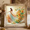 Sunflower Dancing Girl-Partial Special Shaped Diamond painting 30*30CM