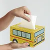 5D DIY Diamond Painting Handmade Crystal Square Tissue Box Kit (School Bus)