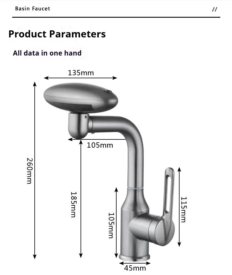 Single-Handle Modern Stainless Steel Flying Saucer Bath Shower Faucet Multifunctional Space Rain Jet Hot Cold Bathroom Villa