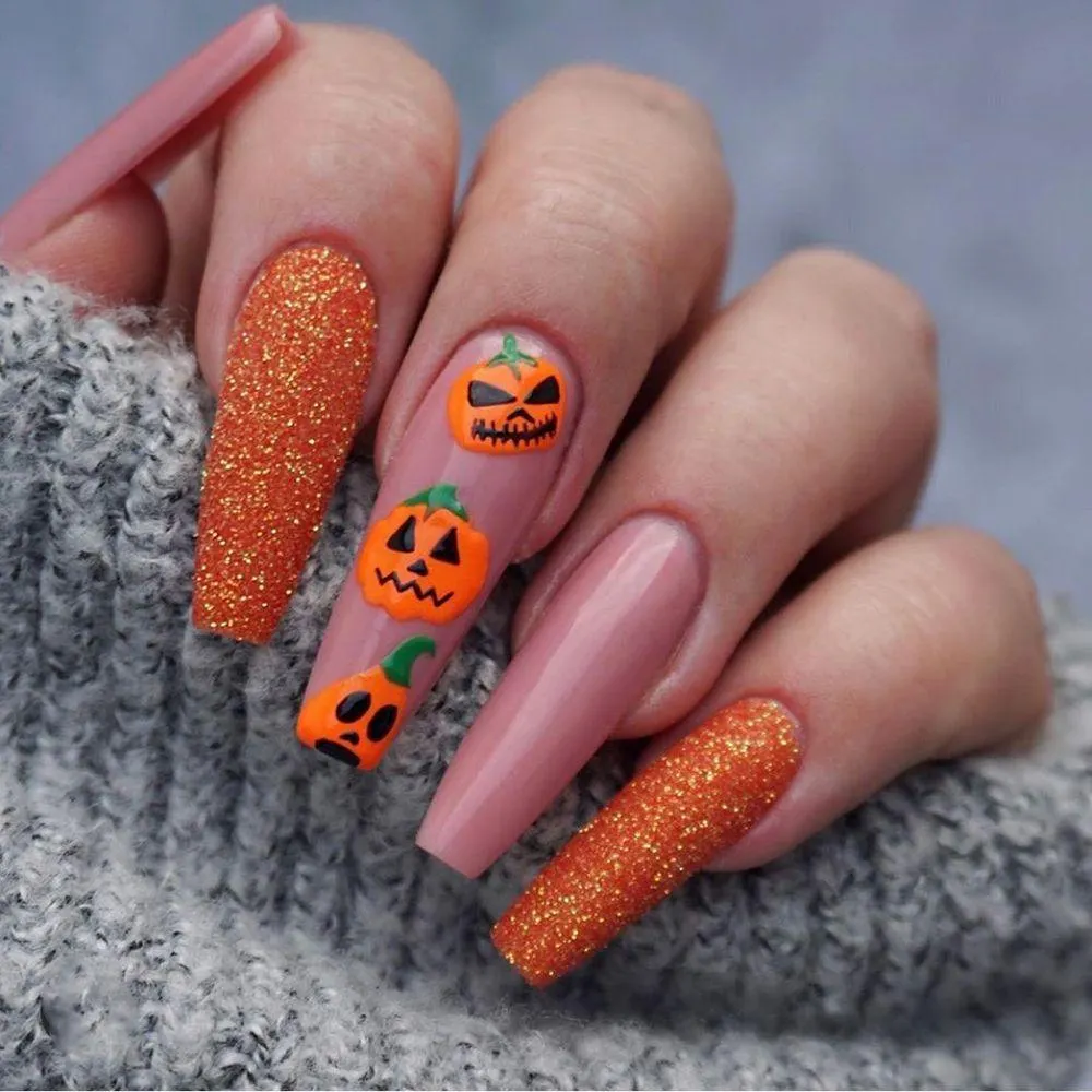 24pcs/Box fake nail with design Detachable Pink Cloud Coffin False Nails Wearable Ballerina Fake Nails Full Cover Nail Tips 1113-1-Nail Inspo