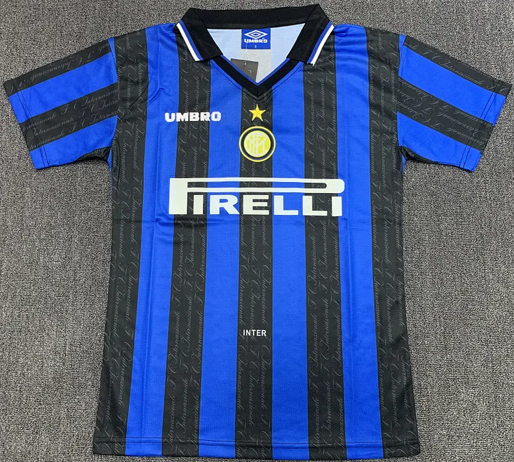 1997-98 Inter Milan home blue and black retro jersey