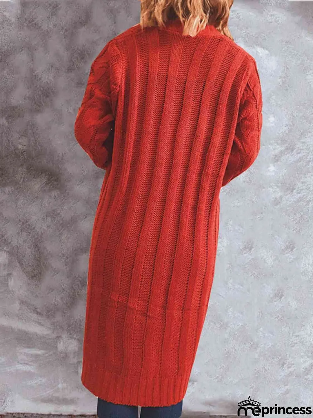 Button Up Cable-Knit Cardigan with Pockets