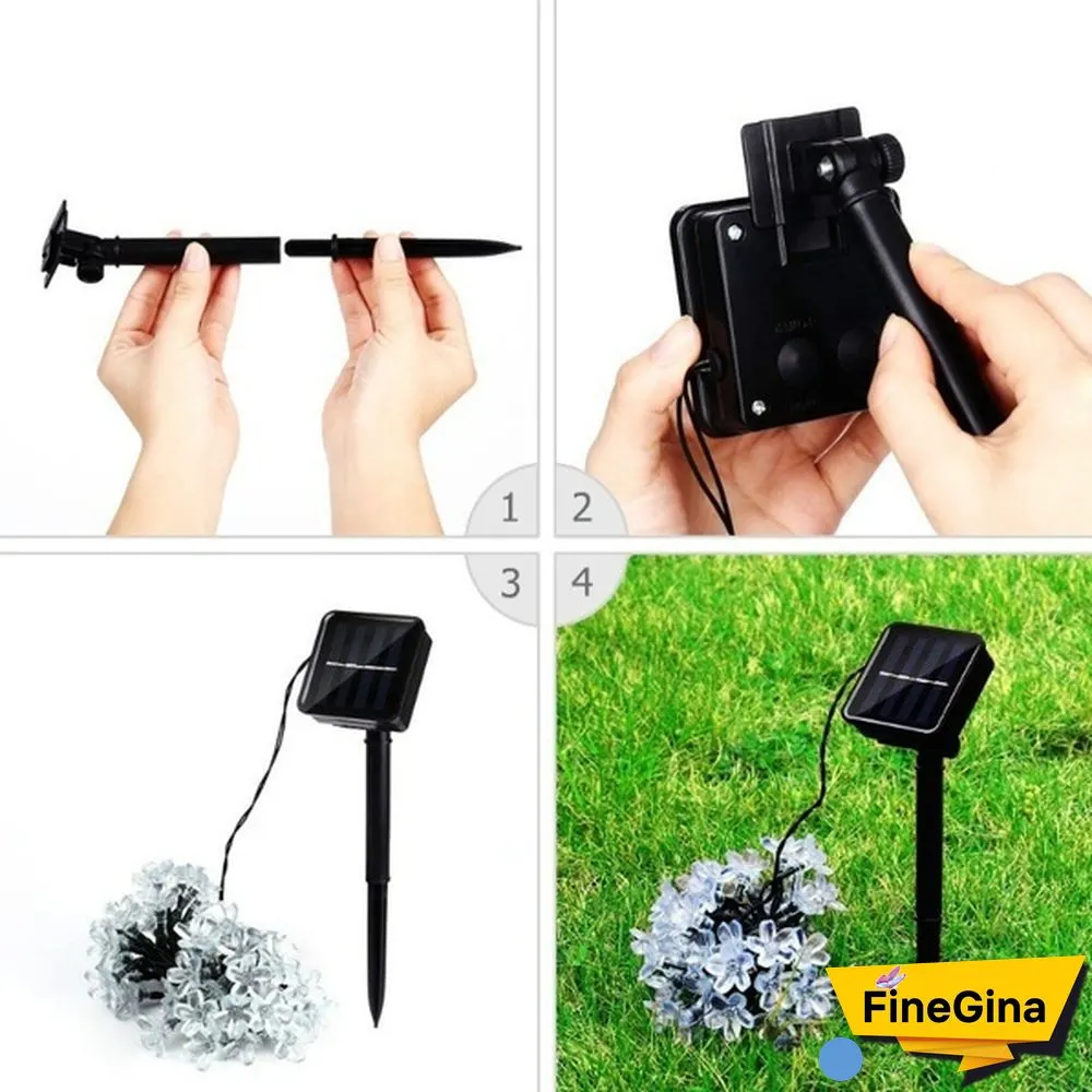 Outdoor Solar Fairy Lights Cherry Blossoms Solar Christmas Lighting For The Courtyard Outdoor Decorative Lighting Colourful Lamp