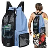Mesh Drawstring Backpack Drawstring Gym Bag Waterproof for School Beach Holidays