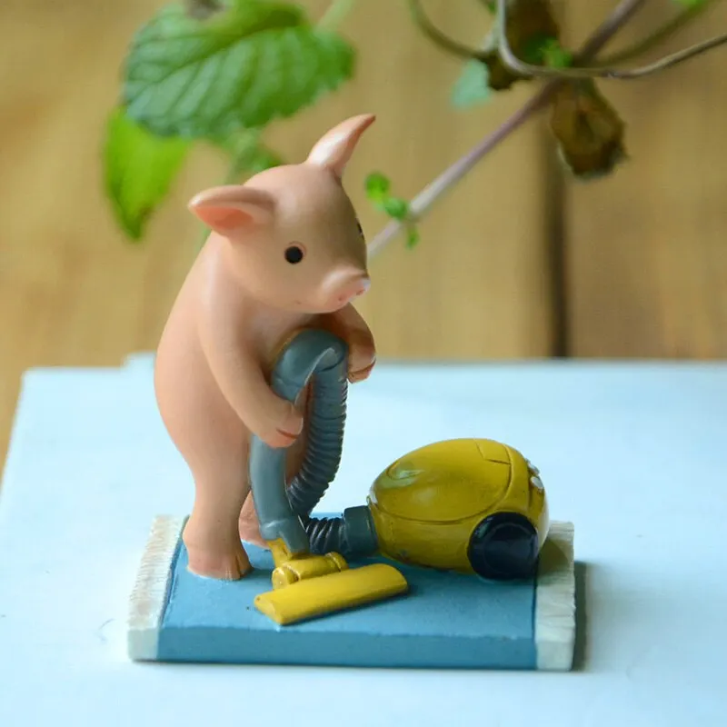 Creative Lovely Pig Animal Doll Office Decoration Room Desktop Home Decor Ornaments Cartoon Animal Figurine Birthday Gifts