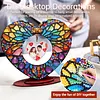 DIY Special Shape Diamond Painting Wooden Heart Shape Desk Ornament Decor Kit