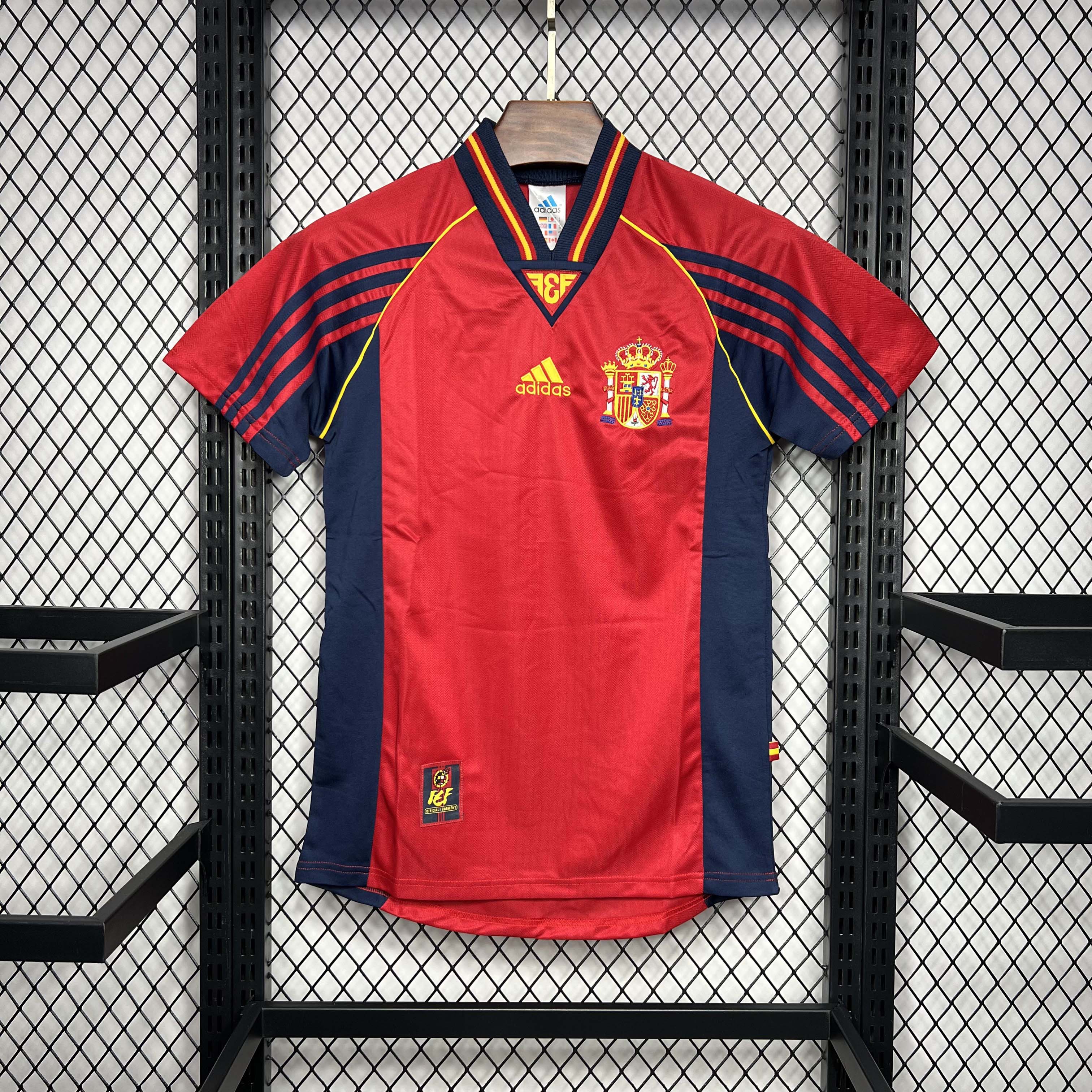 1998 Retro Spain Home Football Shirt 1:1 Thai Quality