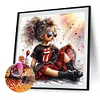 Jolie fille aux grands yeux ronde drill diamond painting-40 * 40cm