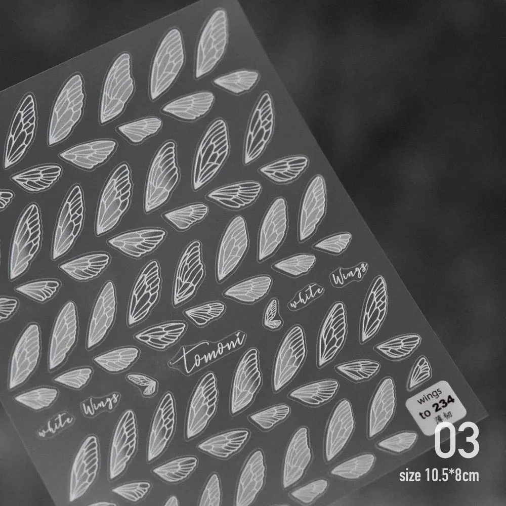 3D Engraved Nail Art Stickers Black and white Leaf Flower high quality Sticker Water Decals Empaistic Nail Water Slide Decals