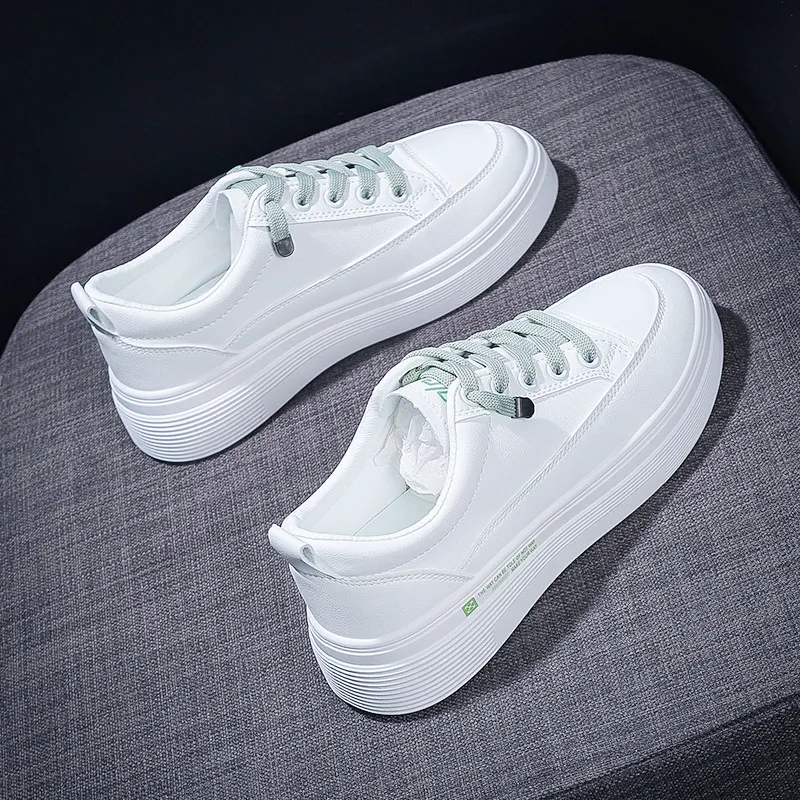 Yyvonne Women Sneakers 2022 Fashion Breathble Vulcanized Shoes Women Pu leather Platform Shoes Women Lace up Casual Shoes White2022