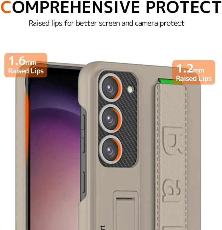 Suitable for S26 Ultra phone case, ultra-thin stand, elastic wrist strap, precision hole, shockproof protective case