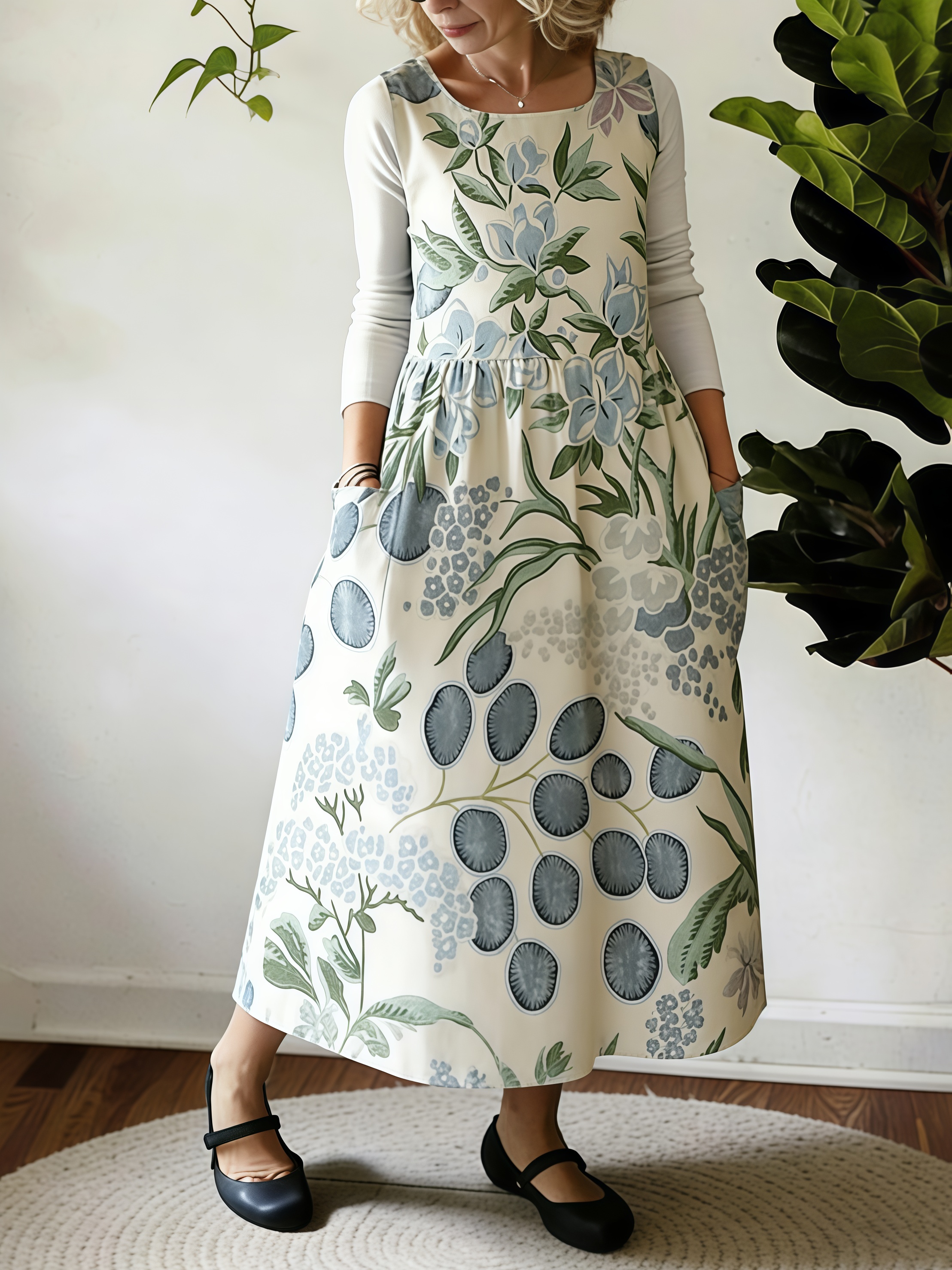 Green Vitality Natural Print Apron