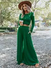 Casual Simple Long Sleeves+Wide Leg Suits