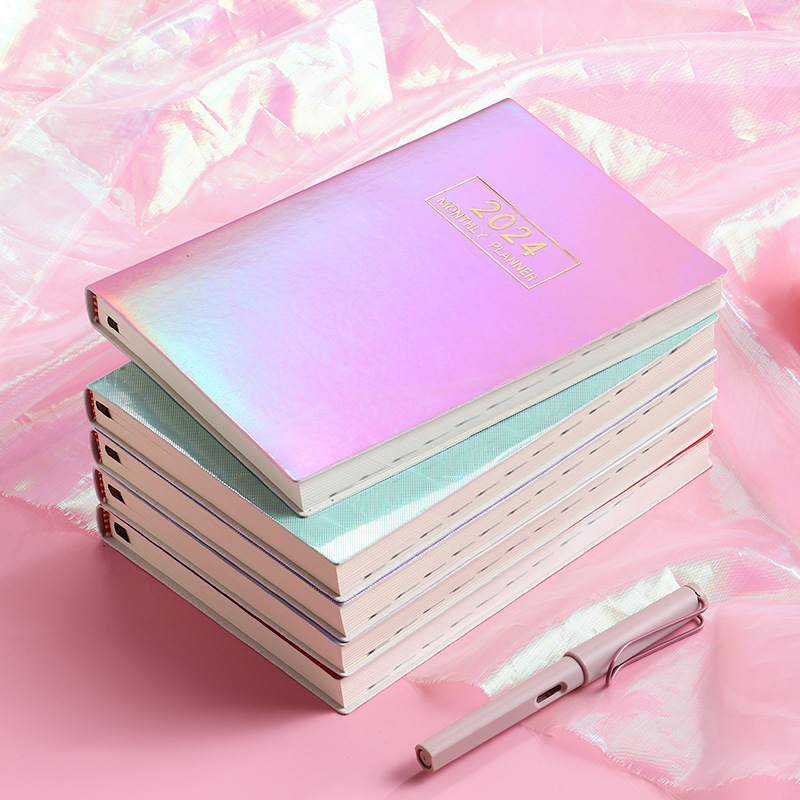 Radiant Starlight 2024 A5 English Planner: Daily Laser Color Index Agenda