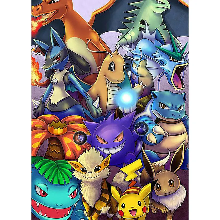 Pokemon (40*60CM) 11CT Stamped Cross Stitch gbfke