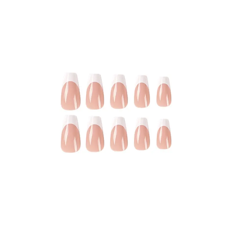 Churchf Simple White French Nail Wear Long Nail Nail