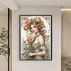 >SALE<Full Embroidery Eco-cotton Thread 11CT Print Rose Girl Cross Stitch Kit 40x60cm