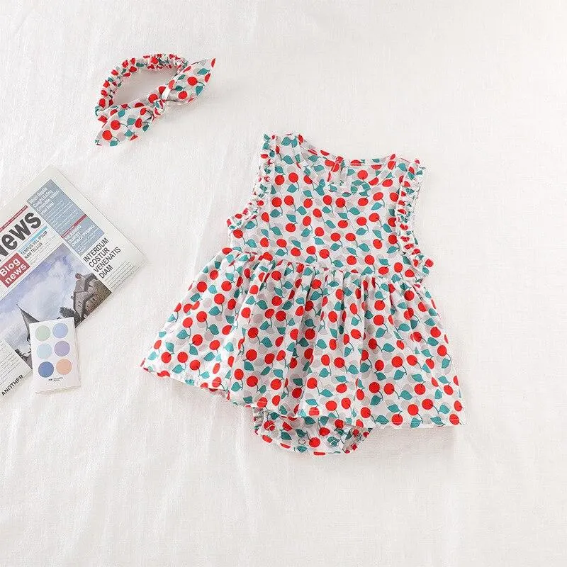 0-3Yrs Infant Clothes Rompers 2020 Summer Newborn Grils Cotton Lace Romper With Cap 2pcs Set Baby Girls Overall White