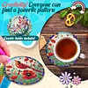 6Pcs/set Diamond Painting Wooden Animals Coaster Cup Cushion With Holder