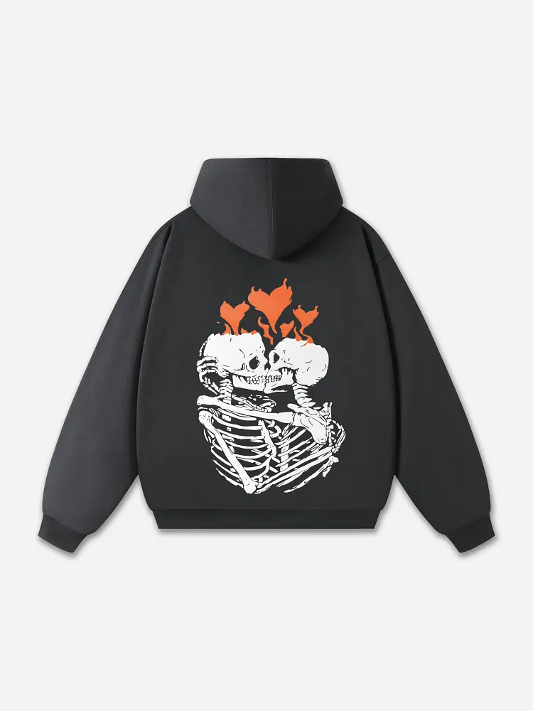 Til Death - Puff Print Printed Halloween Hoodie