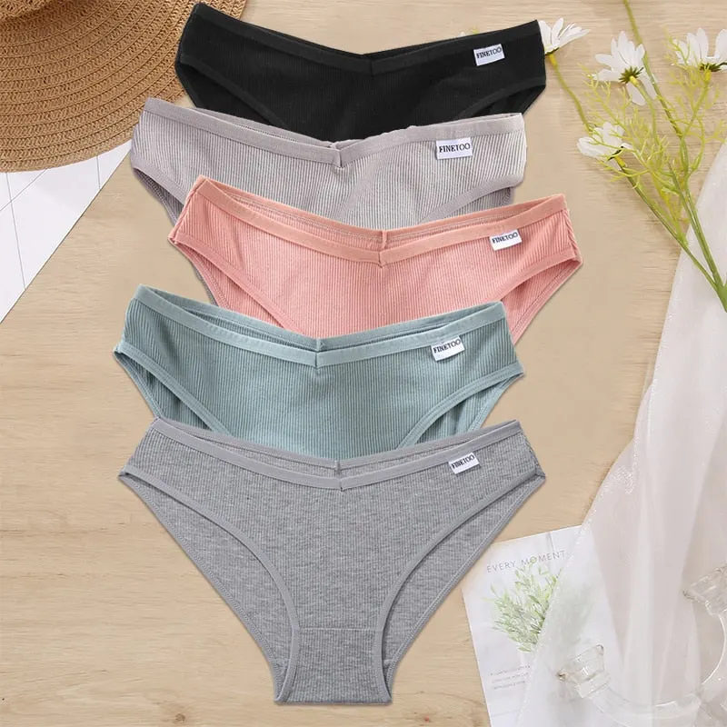 5PCS/Set Women Panties Cotton Underwear Female Panties Solid Color Underpants Sexy Lingerie Pantys for Woman Briefs Intimates