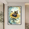 (Big Size)Bee On Sunflower - 11CT Stamped Cross Stitch - 40*60cm - Animal