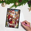 (US Local)Santa Claus A5 Size Diamond Painting Notebook Set with 4Pcs Bookmark Gift