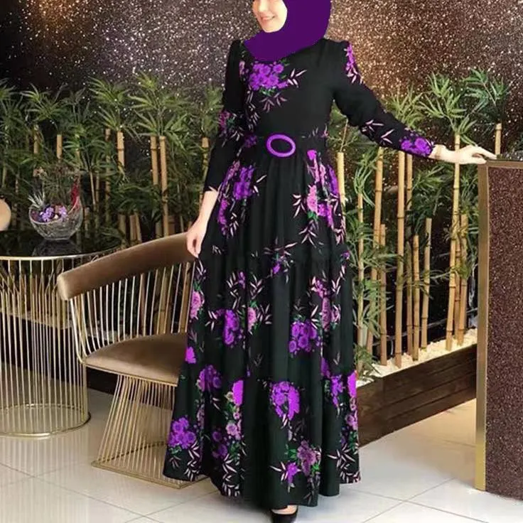 Brownm Brownm East New Printing Mid-Rise Four-Color Temperament Commuting Four-Sided Bullet Printing Without Velvet Dress 1148