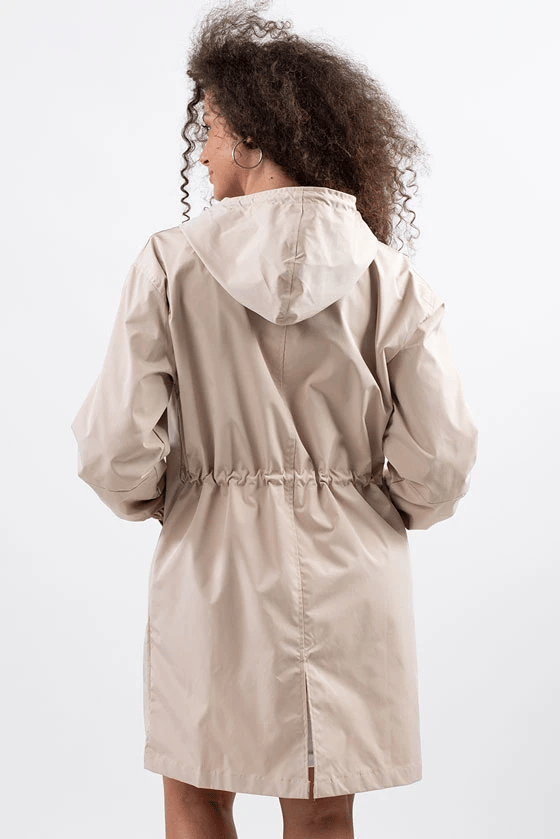 WATER RESISTANT OVERSIZED HOODED WINDBREAKER RAIN JACKET