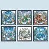 (US Local)6pack Xmas Car-Special Shaped Diamond Painting Kit(30x30cm)