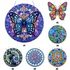 DIY Acrylic 5D DIY Diamond Painting Dots Pendant with Crystal Special Shape Rhinestone Diamond Art Window Hanging Ornament Single-Sided Drill 9.25x9.25inch for Home Garden Wall Door Decor