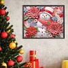>SALE<5D DIY Partial Special Shaped Drill Diamond Painting Snowman-Red Decor 40x50cm