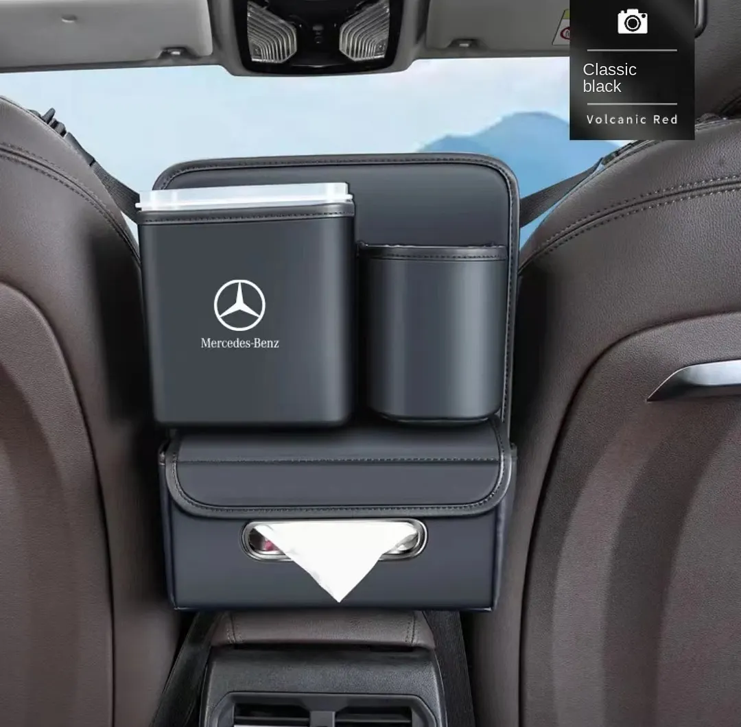 Car multifunctional armrest box leather storage bag