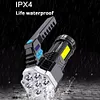 USB Charging IPX 4 LED Camping Waterproof Flashlight Search Light 4 Light Modes