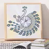 DIY Peafowl Special Shaped Diamond Painting Cross Stitch Clock Home Decor