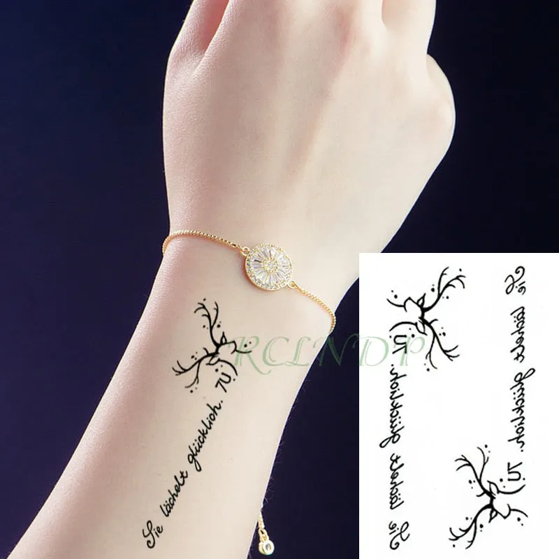 Waterproof Temporary Tattoo Sticker heartbeat wave French it is the life English letter women's tatto flash tatoo fake tattoos