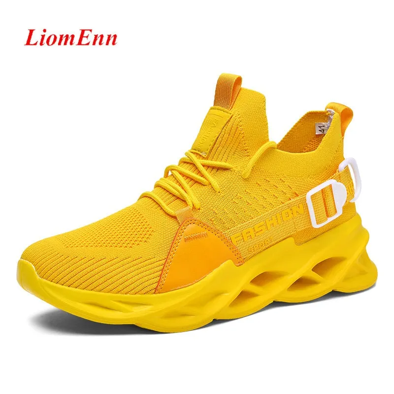 Summer Sneakers Women's Flat Tennis Shoes White Green Yellow Running Sneakers Light Breathable Mesh basket femme Big Size 36-46