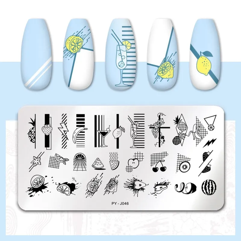 PICT YOU  Nail Stamping Plates Line Pictures Stencil Stainless Steel Nail Design for Printing Nail Art Image Plate Tool-Nail Inspo