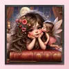 Girl And Elf-14CT Stamped Cross Stitch 40*40cm/15.75*15.75in