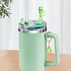 Acrylic Lid Charms Pendant Decor with Straw Topper for Stanley Cup 40oz (Green)