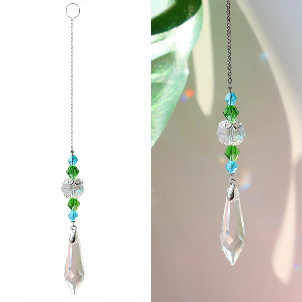DIY Crystal Glass Clear Chandelier Pendant Faceted Prism Part Hanging Decor