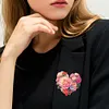 4Pcs Diamond Painting Brooch Diamond Painting Pins Jewelry Kit (Heart )