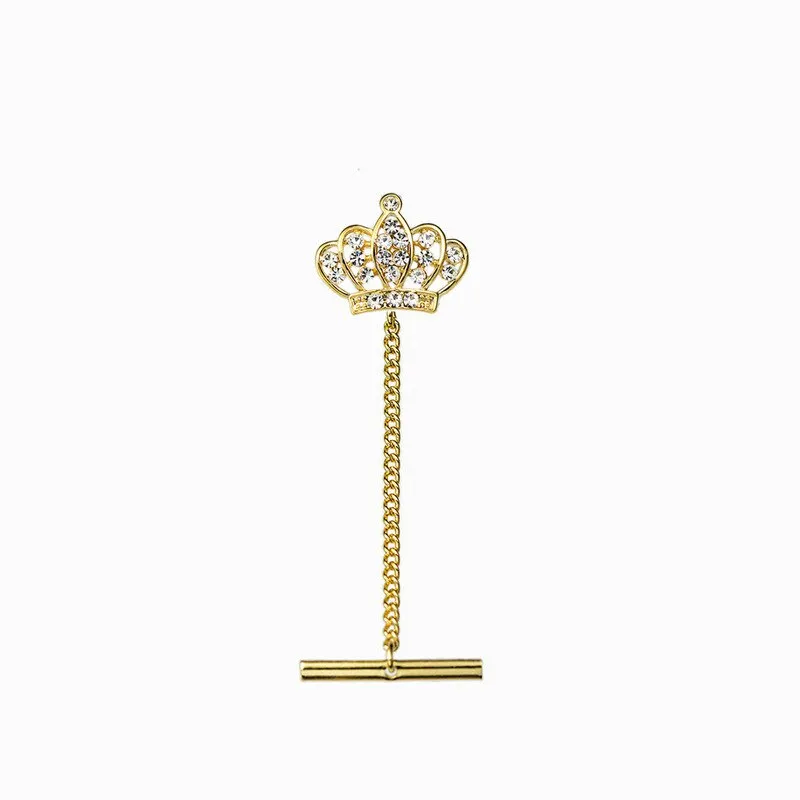 New Tie Pin Men's Shirt Tie Button Business Wedding Banquet Daily Gold/ Exquisite Crystal Tie Accessories Lock Buckle