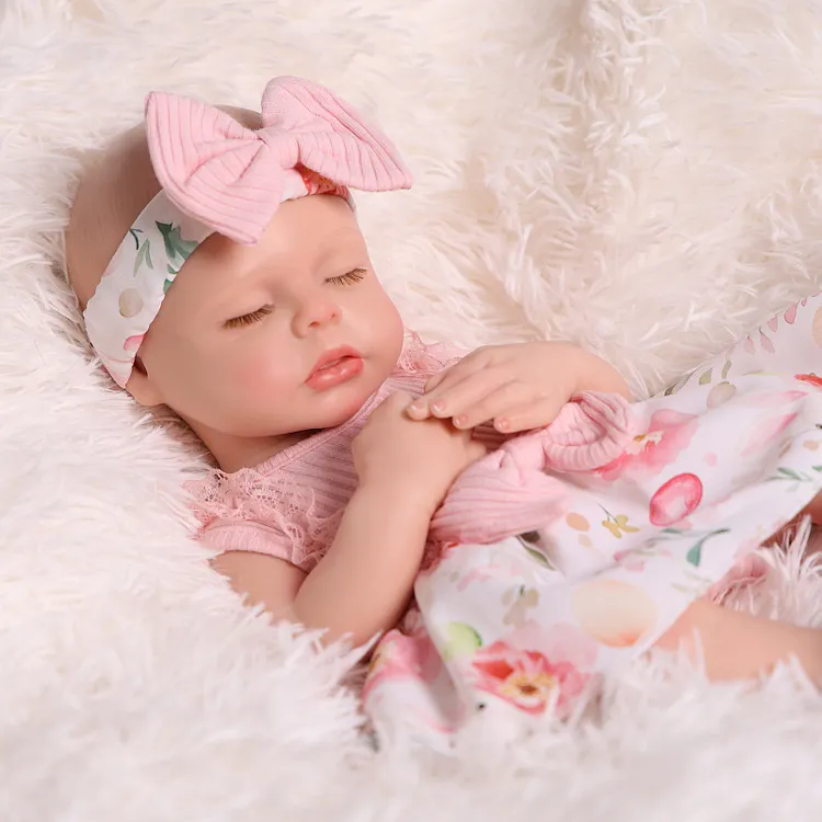 Babeside Lucy 16" Realistic Silicone Sleeping Baby Little Infant Girl Gift Of Gentle Care