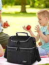 Insulated Lunch Bag Double Deck Lunch Box for Work Camping Hiking Beach Picnic