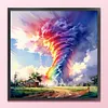Rainbow Tornado - 11CT Stamped Cross Stitch - 40*40cm - Natural