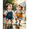 Girl Boy - 11CT Stamped Cross Stitch - 40*50cm - Character