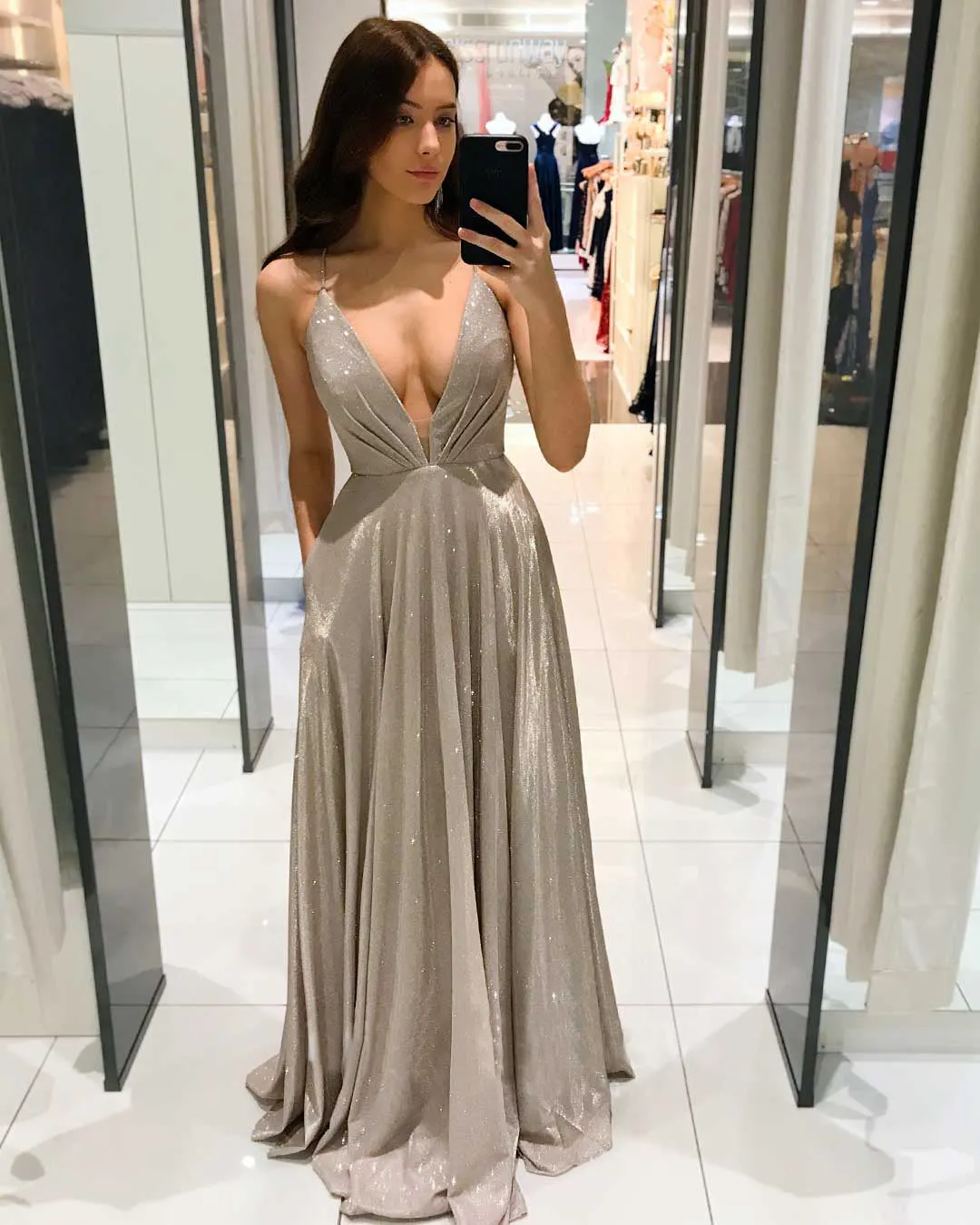 Brownm Sling Sexy Backless Slim Fit Long Dress