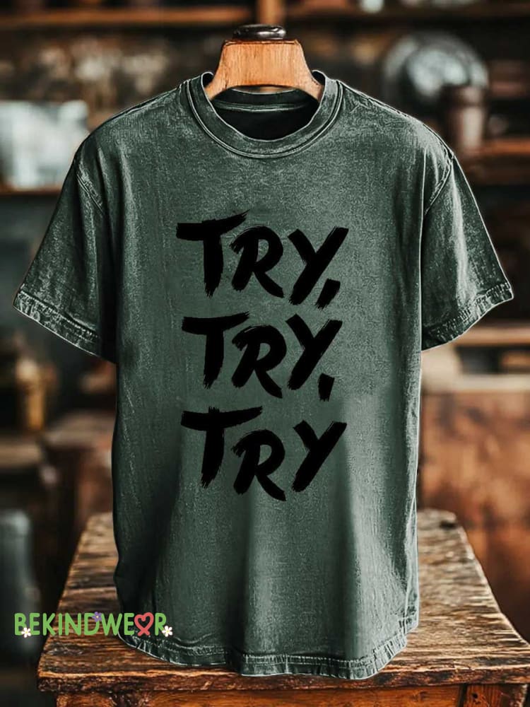 TRY TRY TRY T-shirt Green / S